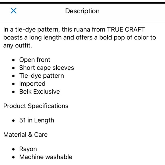 TRUE CRAFT Tie Dye Ruana - Picture 5 of 5